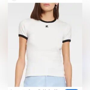 Courreges contrast trim tee